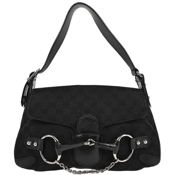 Gucci Black Horsebit GG Handbag 114915 002058 177650 - Picture 1 of 9